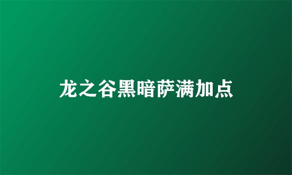 龙之谷黑暗萨满加点
