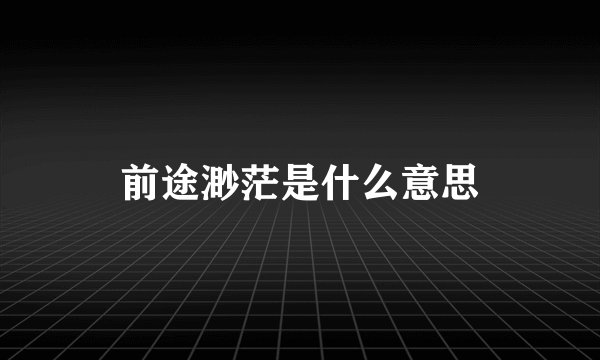 前途渺茫是什么意思