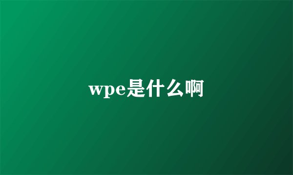 wpe是什么啊