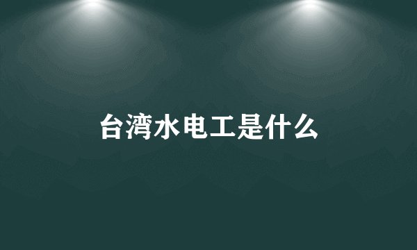 台湾水电工是什么