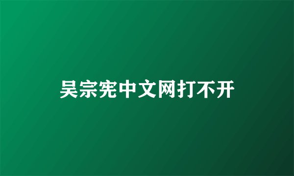 吴宗宪中文网打不开