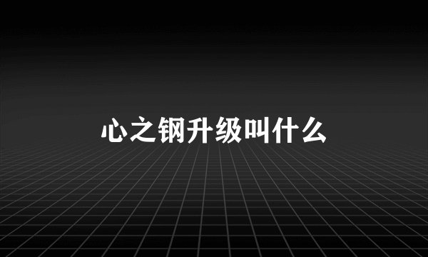 心之钢升级叫什么