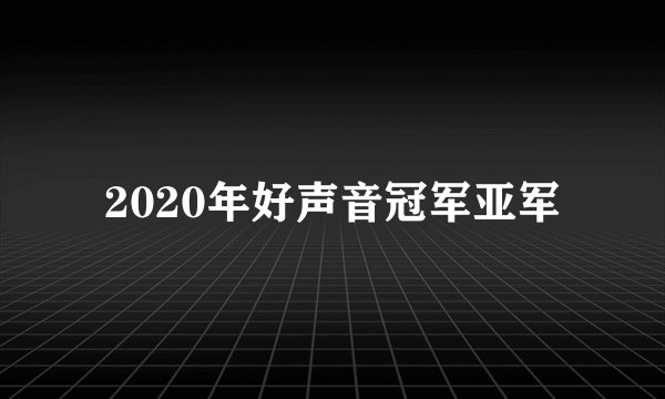 2020年好声音冠军亚军