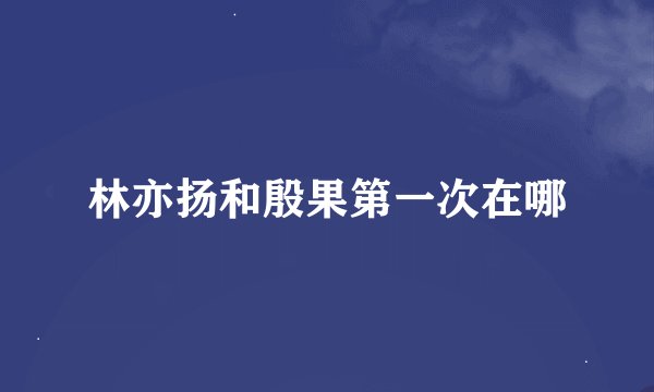 林亦扬和殷果第一次在哪