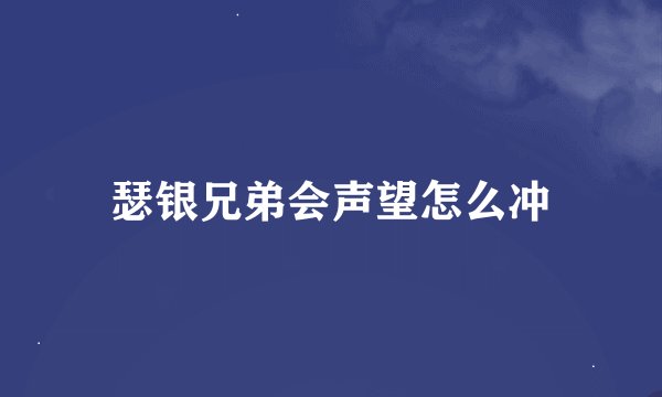 瑟银兄弟会声望怎么冲