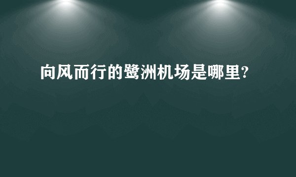 向风而行的鹭洲机场是哪里?