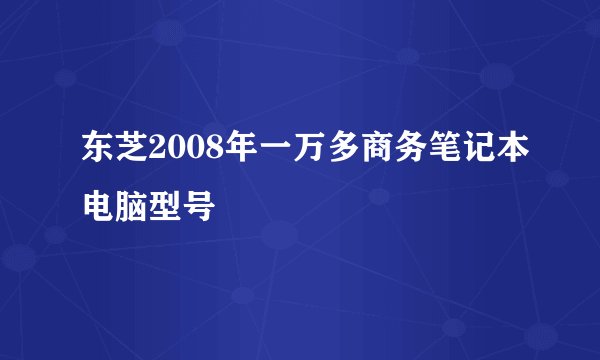 东芝2008年一万多商务笔记本电脑型号