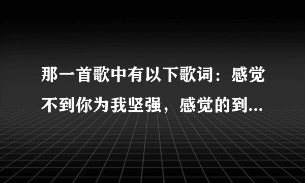 那一首歌中有以下歌词：感觉不到你为我坚强，感觉的到你对我撒谎