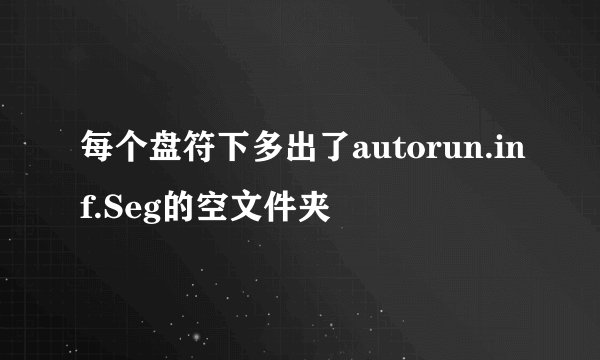 每个盘符下多出了autorun.inf.Seg的空文件夹