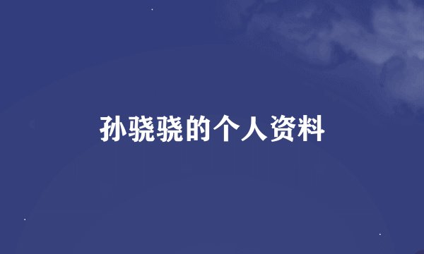 孙骁骁的个人资料