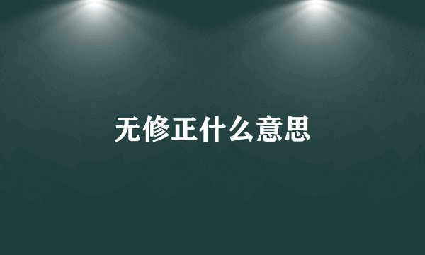 无修正什么意思