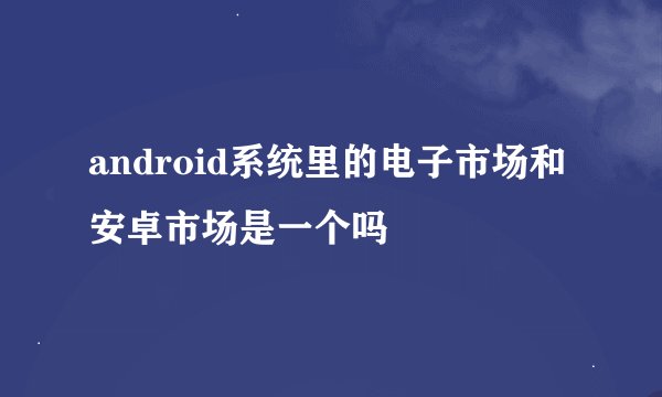 android系统里的电子市场和安卓市场是一个吗