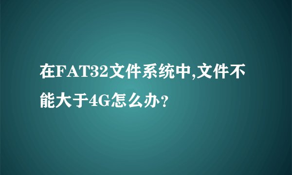 在FAT32文件系统中,文件不能大于4G怎么办?