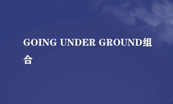 GOING UNDER GROUND组合