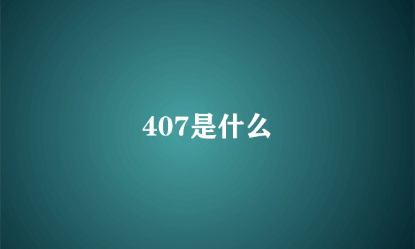 407是什么