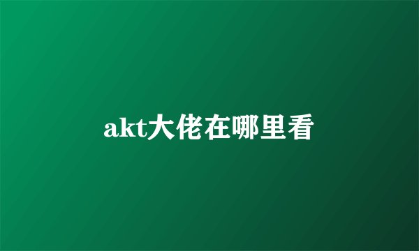 akt大佬在哪里看