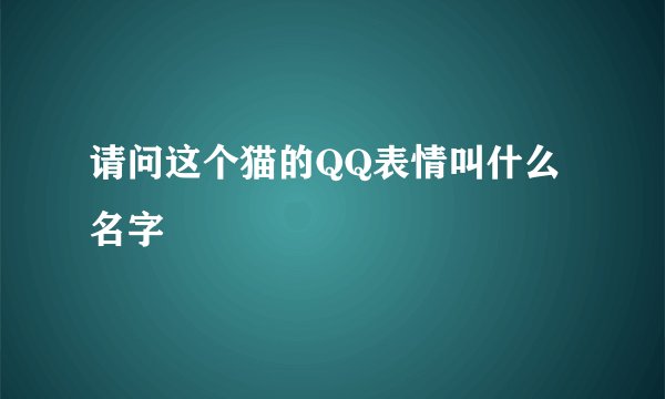 请问这个猫的QQ表情叫什么名字