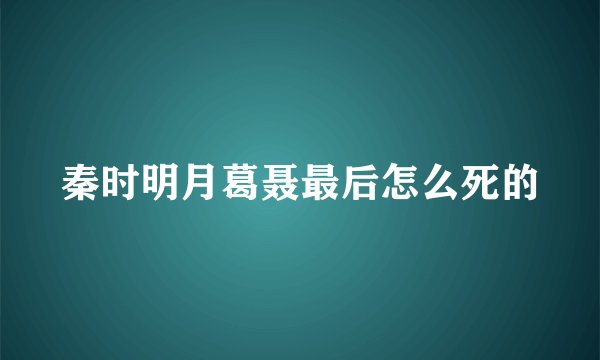 秦时明月葛聂最后怎么死的