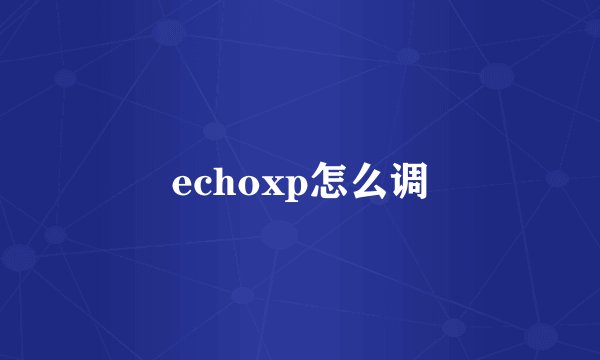 echoxp怎么调