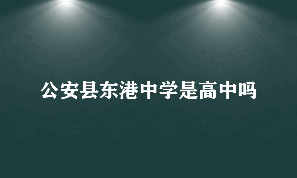 公安县东港中学是高中吗