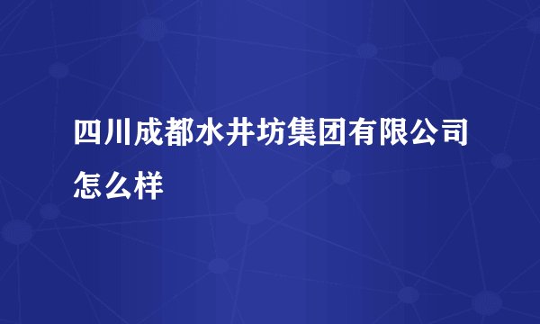 四川成都水井坊集团有限公司怎么样