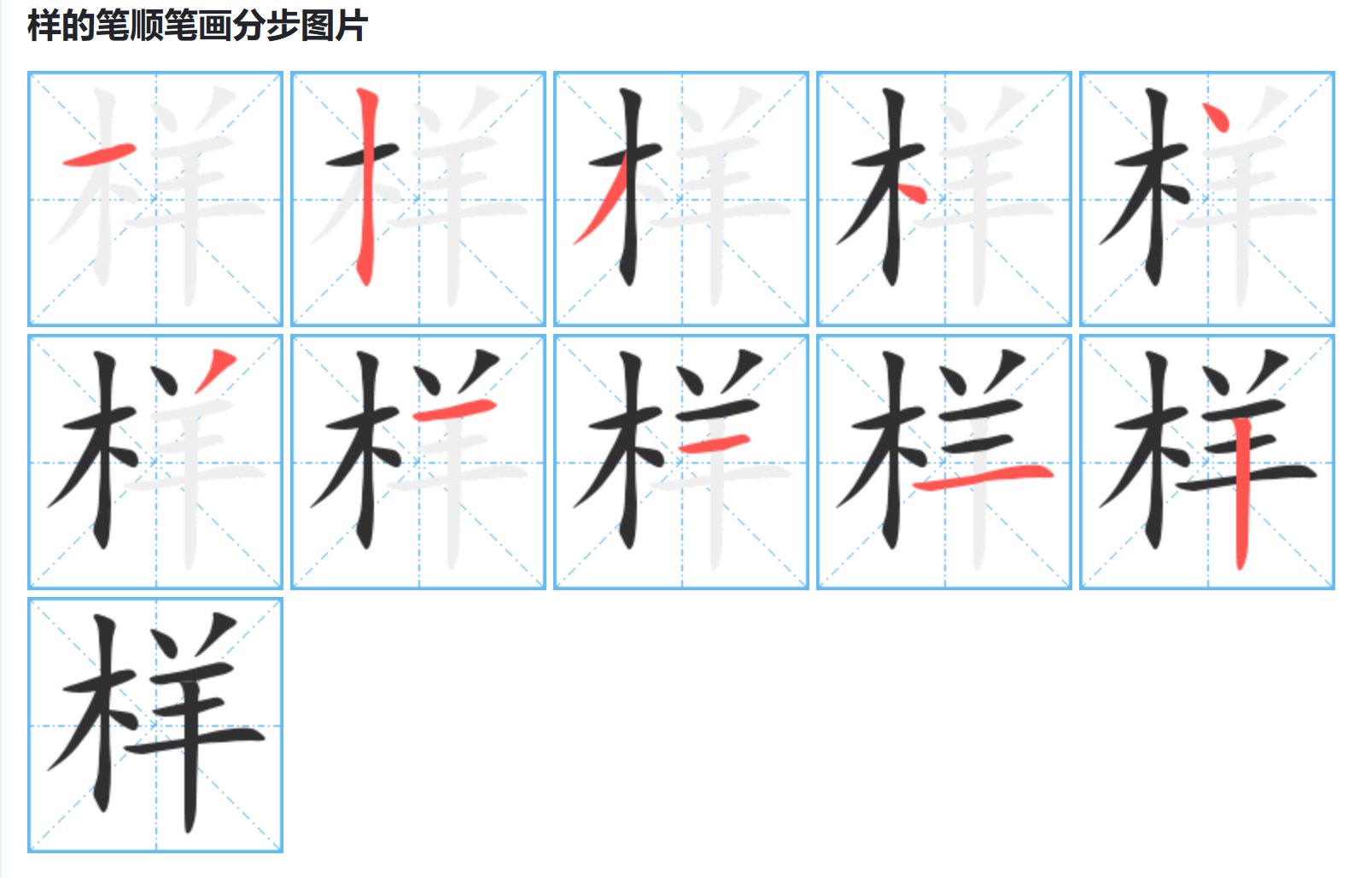 样字怎么写