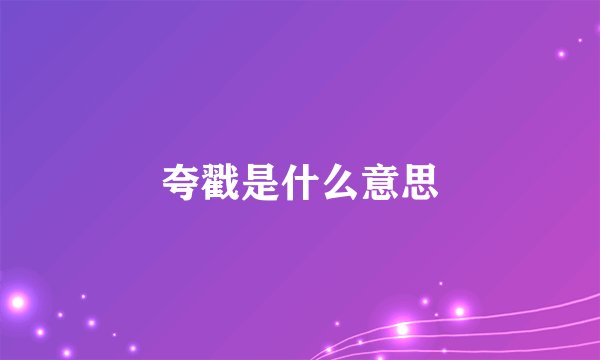 夸戳是什么意思