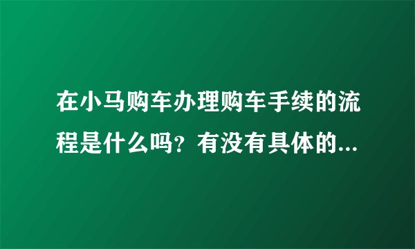 在小马购车办理购车手续的流程是什么吗？有没有具体的操作方案？