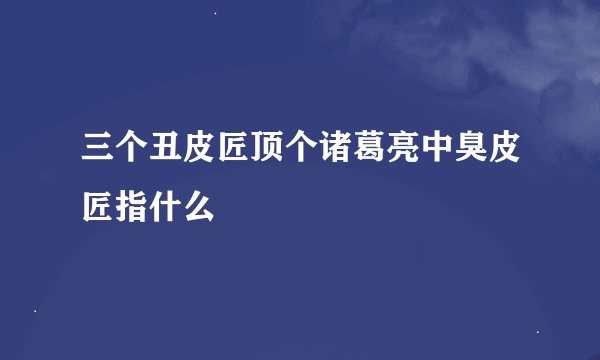 三个丑皮匠顶个诸葛亮中臭皮匠指什么
