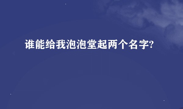 谁能给我泡泡堂起两个名字?