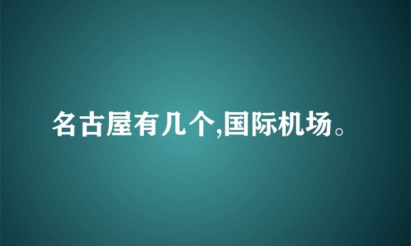 名古屋有几个,国际机场。
