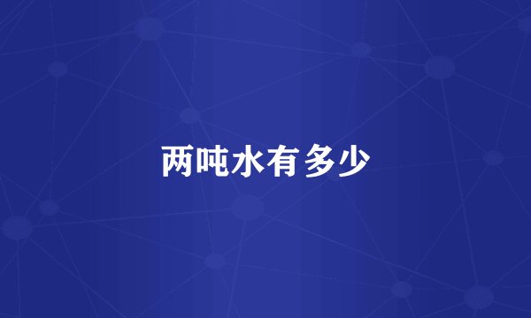 两吨水有多少