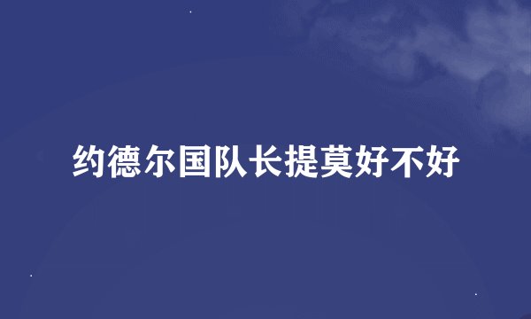 约德尔国队长提莫好不好