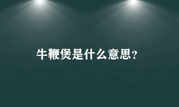 牛鞭煲是什么意思？