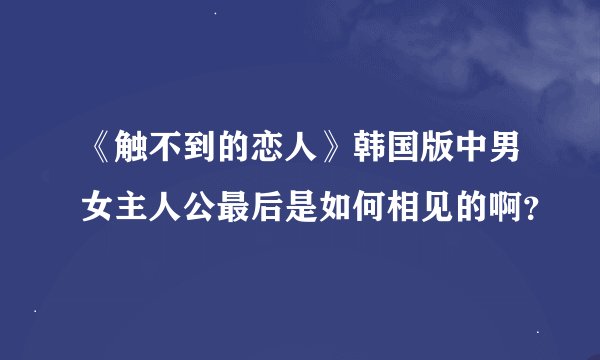 《触不到的恋人》韩国版中男女主人公最后是如何相见的啊？
