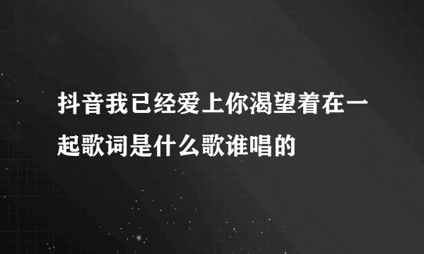 抖音我已经爱上你渴望着在一起歌词是什么歌谁唱的