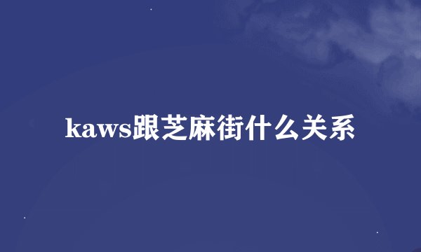 kaws跟芝麻街什么关系