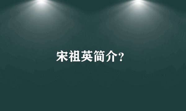 宋祖英简介？