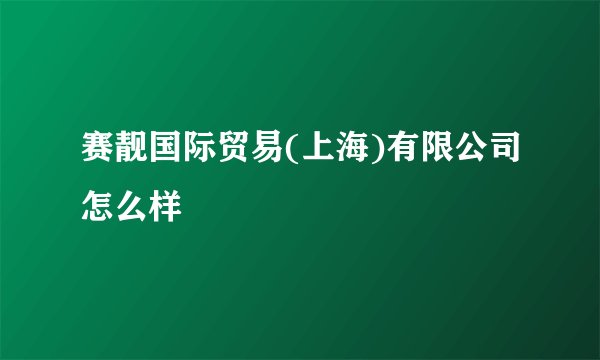 赛靓国际贸易(上海)有限公司怎么样