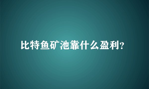 比特鱼矿池靠什么盈利？