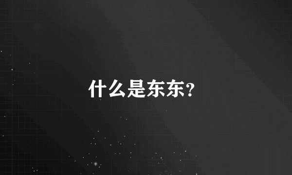 什么是东东？