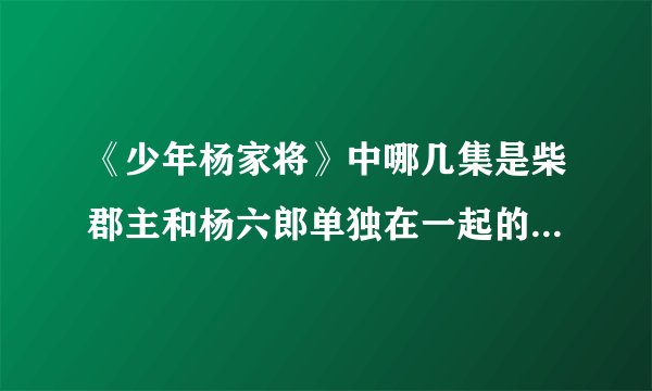《少年杨家将》中哪几集是柴郡主和杨六郎单独在一起的？？又有哪几集有罗氏女的？？