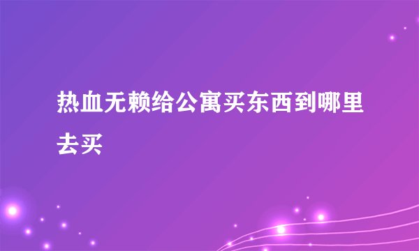 热血无赖给公寓买东西到哪里去买