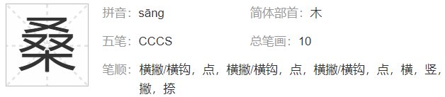 桑字的部首是什么偏旁