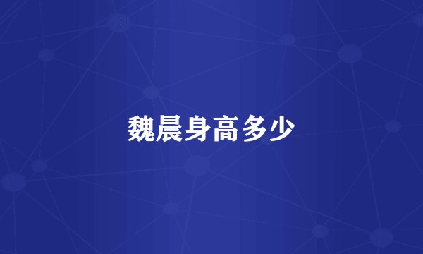 魏晨身高多少