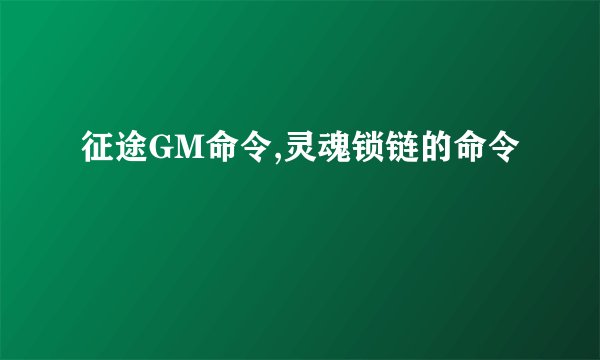 征途GM命令,灵魂锁链的命令