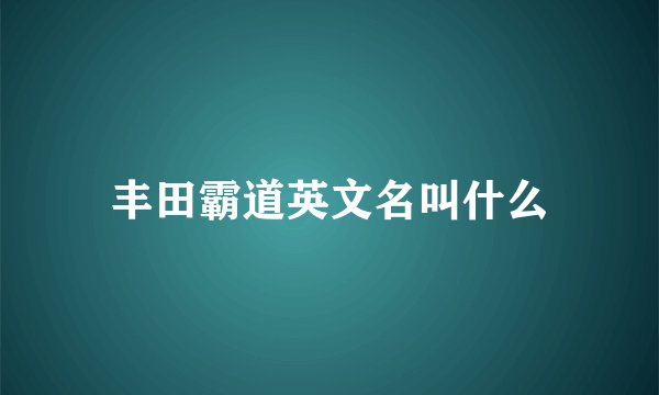 丰田霸道英文名叫什么