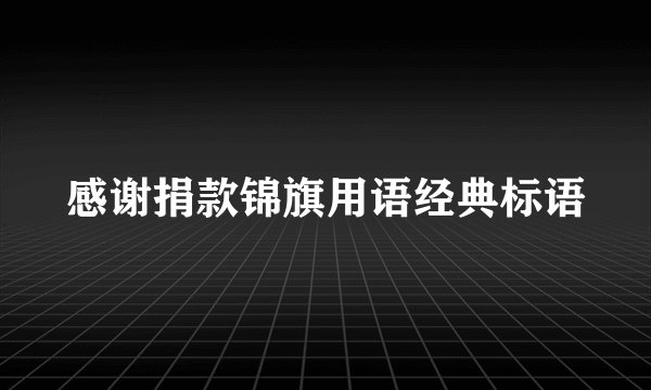 感谢捐款锦旗用语经典标语