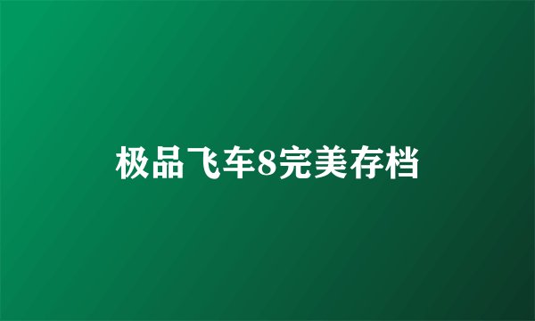 极品飞车8完美存档