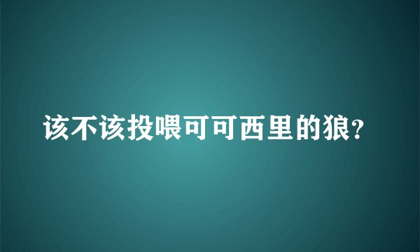 该不该投喂可可西里的狼？